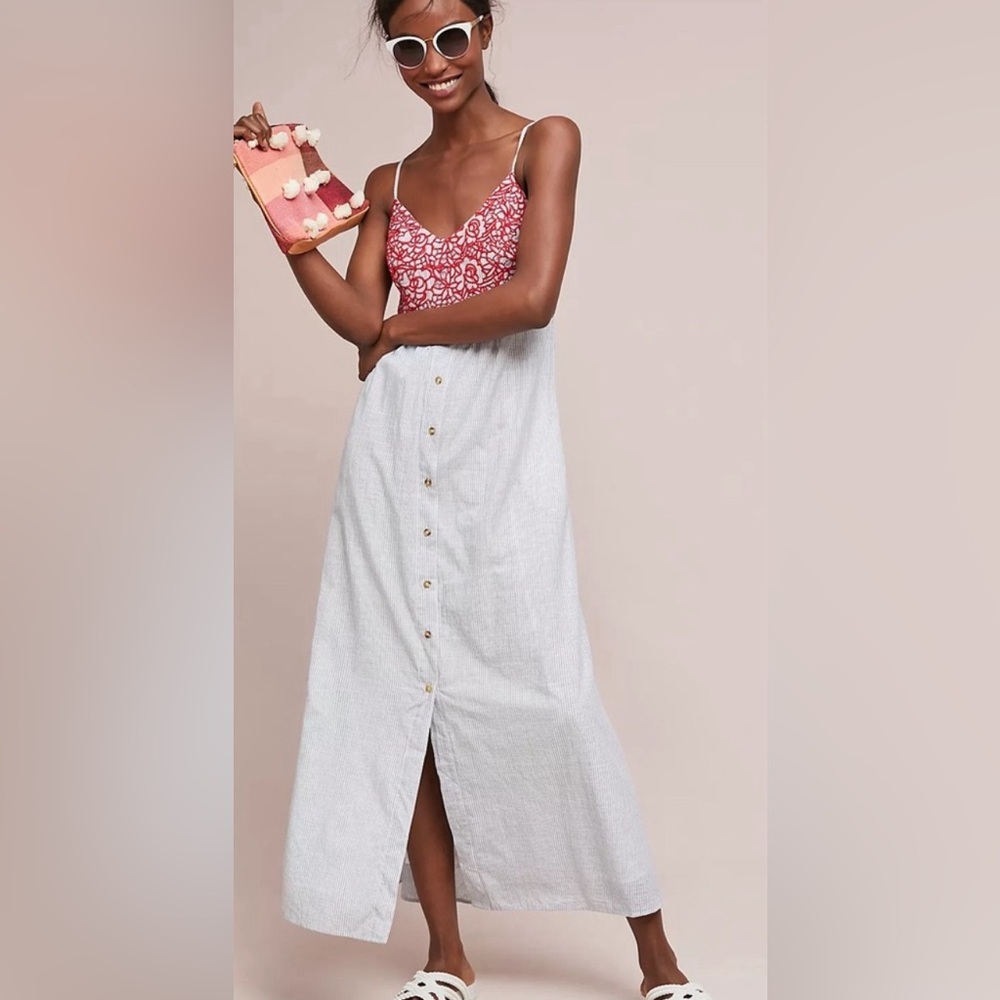 Anthropologie Akemi + Kin Leulla Embroidered Maxi Dress
